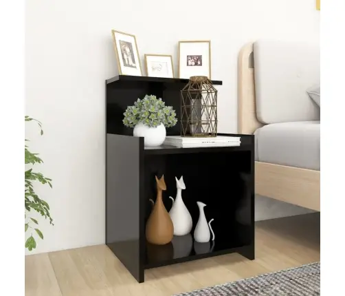 Naktsskapītis, Melns, 40X35X60 Cm, Inženierijas Koks Vidaxl