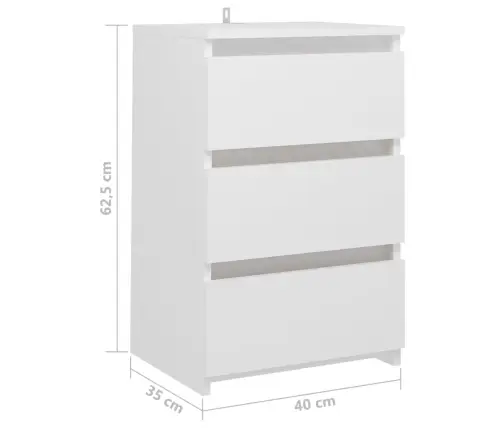 Öökapp, Valge, 40 X 35 X 62,5 cm Tehispuit