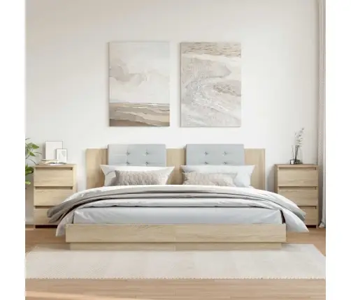 Naktinės Spintelės, 2Vnt., Ąžuolo, 40X35X62,5cm Mediena Naktinės Spintelės, 2Vnt., Ąžuolo, 40X35X62,5cm Mediena