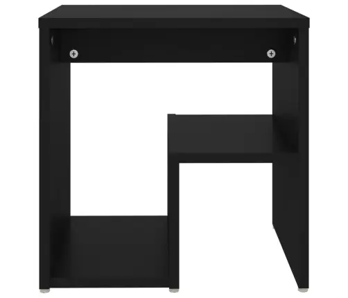 Naktinė Spintelė, Juodos Spalvos, 40X30X40cm Apdirbta Mediena