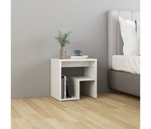 Naktinės Spintelės, 2Vnt., Baltos, 40X30X40cm Apdirbta Mediena