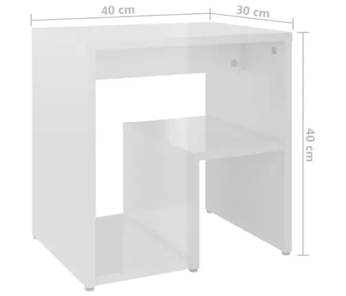 Naktinės Spintelės, 2Vnt., Baltos, 40X30X40cm Apdirbta Mediena