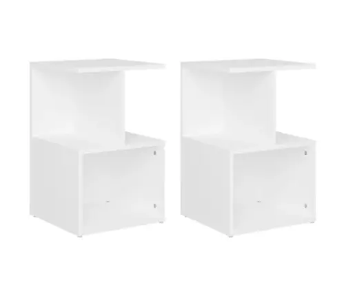 Öökapid 2 Tk, Valge, 35 X 35 X 55 cm Tehispuit