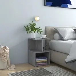 Naktsskapīši, 2 Gab., Betonpelēki, 35X35X55 C Inženierijas Koks Vidaxl