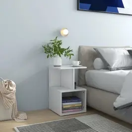 Naktinės Spintelės, 2Vnt., Baltos, 35X35X55cm Apdirbta Mediena