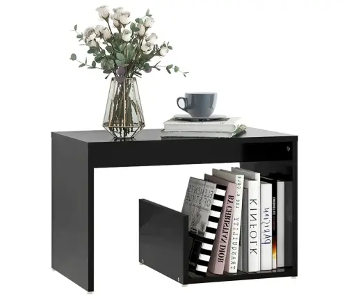 Galdiņš, Melns, 59X36X38 Cm, Inženierijas Koks Vidaxl