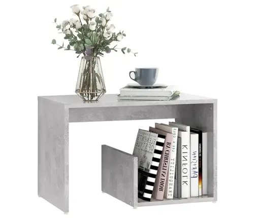 Galdiņš, Betona Pelēks, 59X36X38 Cm, Inženierijas Koks Vidaxl