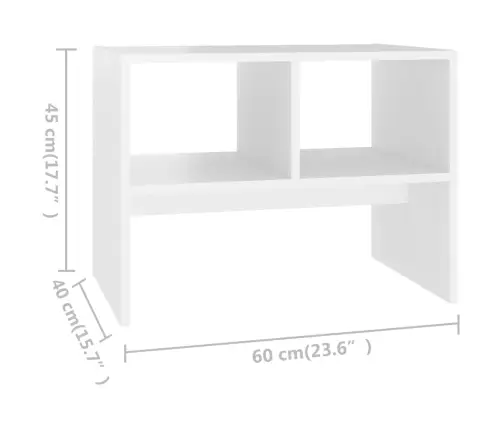 Galdiņš, Balts, 60X40X45 Cm, Skaidu Plāksne Vidaxl
