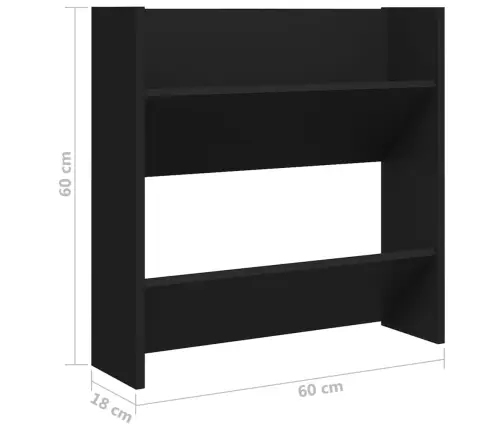 Seina Kingakapid 4 Tk, Must, 60 X 18 X 60 cm Tehispuit