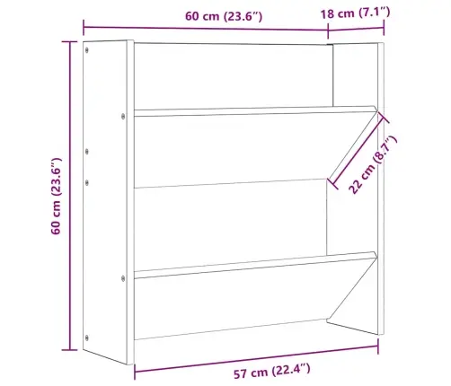 Seina Kingakapp, Sonoma Tamm, 60 X 18 X 60 cm Puitlaastplaat