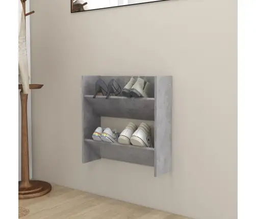 Sienas Apavu Plaukts, Betona Pelēks, 60X18X60 Cm, Skaidu Plātne Vidaxl