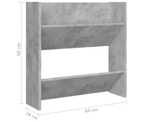 Sienas Plaukti, 2 Gab., Betonpelēki, 60X18X60 Cm, Skaidu Plātne Vidaxl