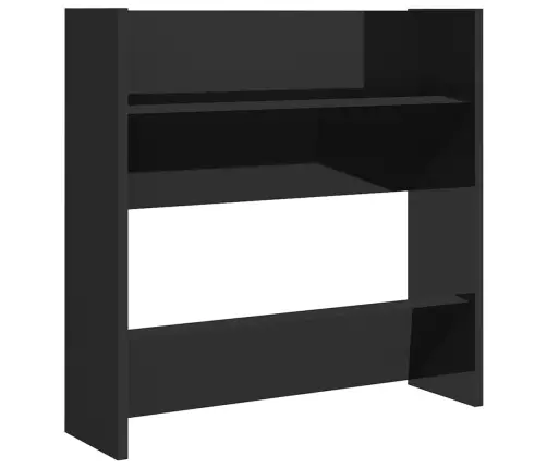 Sienas Plaukti, 4 Gab., Melni, 60X18X60 Cm, Inženierijas Koks Vidaxl