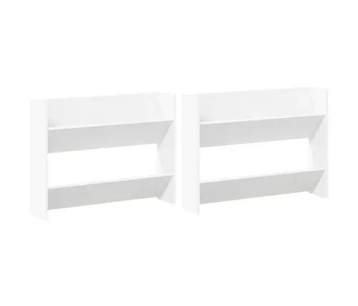 Sieninės Spintelės Batams, 2Vnt., Baltos, 80X18X60cm Mdp