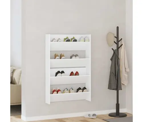 Sieninės Spintelės Batams, 2Vnt., Baltos, 80X18X60cm Mdp