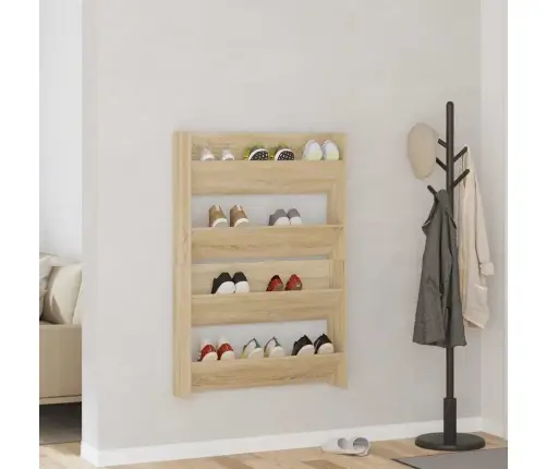 Sienas Plaukti, 2 Gab., Ozolkoka, 80X18X60Cm, Skaidu Plātne Vidaxl