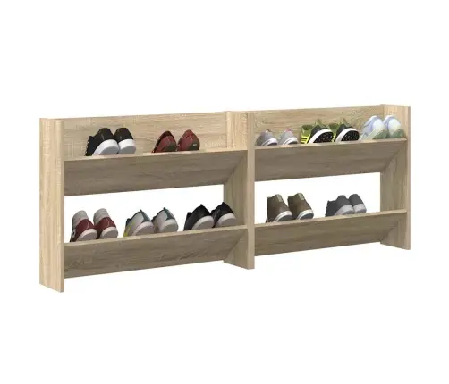 Sienas Plaukti, 2 Gab., Ozolkoka, 80X18X60Cm, Skaidu Plātne Vidaxl