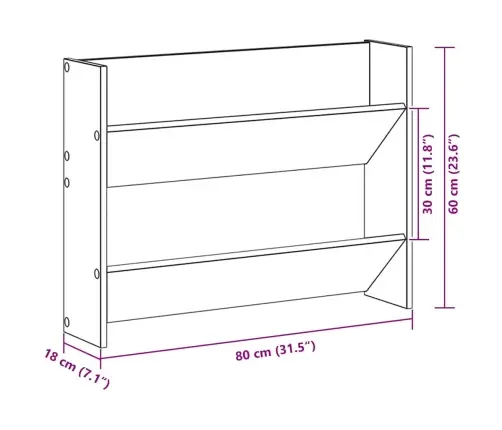 Sienas Plaukti, 2 Gab., Ozolkoka, 80X18X60Cm, Skaidu Plātne Vidaxl