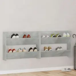 Sienas Plaukti, 2 Gab., Betonpelēki, 80X18X60 Cm, Skaidu Plātne Vidaxl Sienas Plaukti, 2 Gab., Betonpelēki, 80X18X60 Cm, Skaidu Plātne Vidaxl