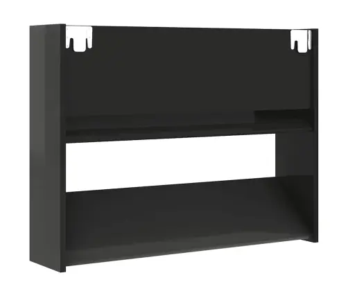 Sienas Apavu Plaukts, Spīdīgi Melns, 80X18X60 Cm Vidaxl