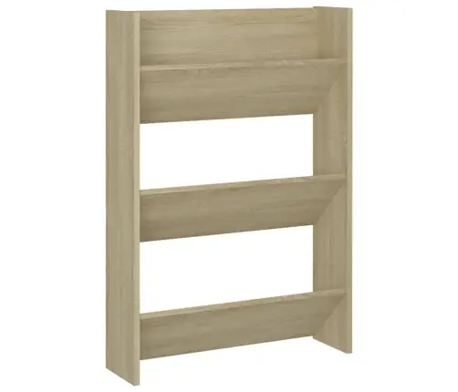 Sienas Apavu Plaukts, Ozolkoka, 60X18X90 Cm, Skaidu Plātne Vidaxl