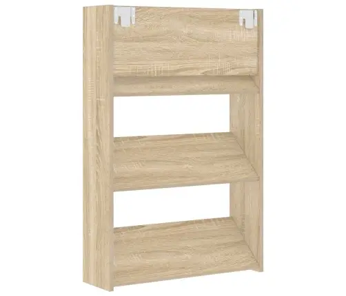 Sienas Apavu Plaukts, Ozolkoka, 60X18X90 Cm, Skaidu Plātne Vidaxl