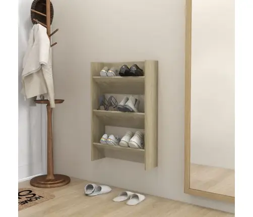 Sienas Apavu Plaukts, Ozolkoka, 60X18X90 Cm, Skaidu Plātne Vidaxl