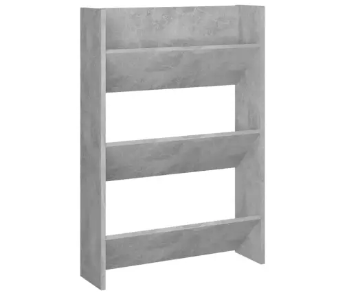 Sienas Apavu Plaukts, Betona Pelēks, 60X18X90 Cm, Skaidu Plātne Vidaxl