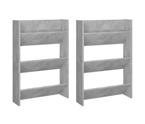 Sieninės Spintelės Batams, 2Vnt., Pilkos, 60X18X90cm Mdp