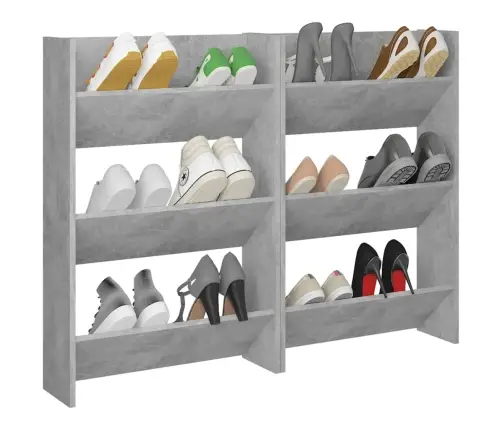 Sieninės Spintelės Batams, 2Vnt., Pilkos, 60X18X90cm Mdp