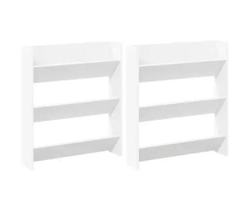 Seina Kingakapp 2 Tk, Valge, 80 X 18 X 90 cm Puitlaastplaat