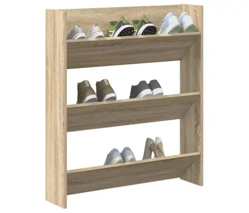 Sienas Apavu Plaukts, Ozolkoka, 80X18X90 Cm, Inženierijas Koks Vidaxl