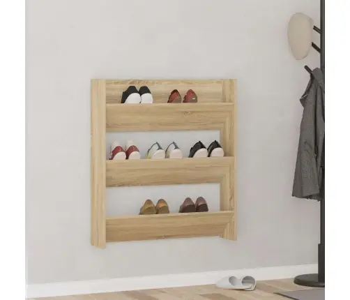 Sienas Apavu Plaukts, Ozolkoka, 80X18X90 Cm, Inženierijas Koks Vidaxl