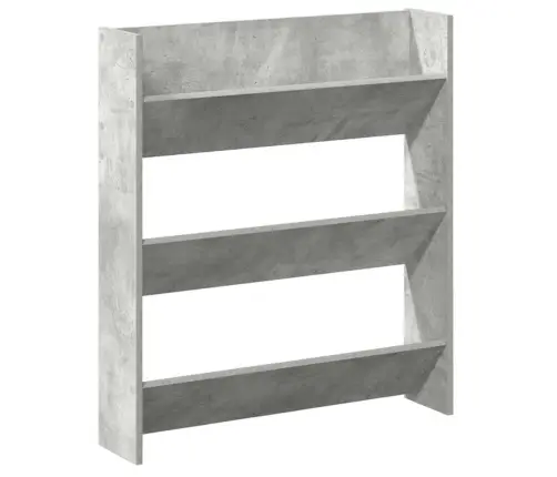 Sienas Apavu Plaukts, 80X18X90 Cm, Betona Pelēks, Skaidu Plātne Vidaxl