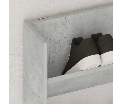 Sienas Apavu Plaukts, 80X18X90 Cm, Betona Pelēks, Skaidu Plātne Vidaxl