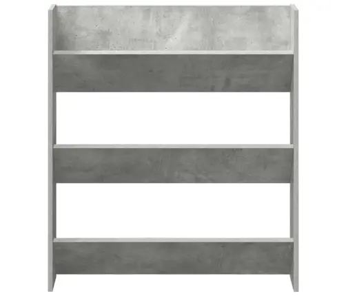 Sienas Apavu Plaukts, 80X18X90 Cm, Betona Pelēks, Skaidu Plātne Vidaxl