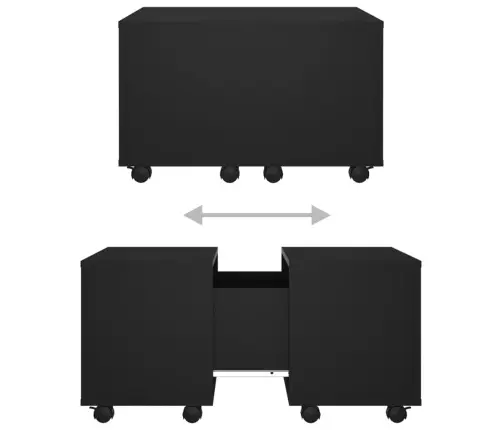 Kafijas Galdiņš, Melns, 60X60X38 Cm, Inženierijas Koks Vidaxl