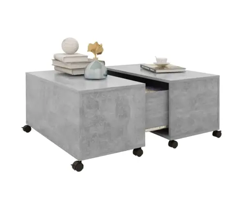 Kohvilaud, Betoonhall, 75 X 75 X 38 cm Puitlaastplaat Kohvilaud, Betoonhall, 75 X 75 X 38 cm Puitlaastplaat