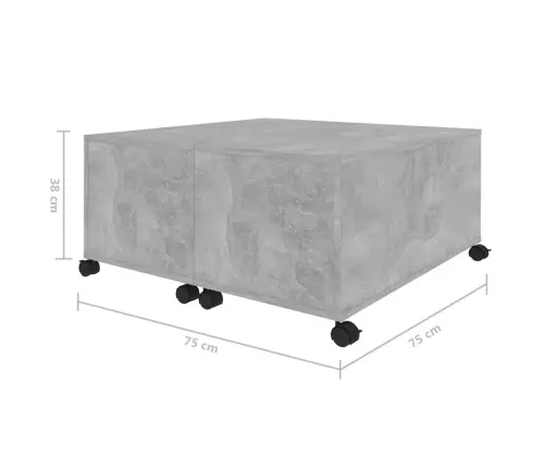 Kohvilaud, Betoonhall, 75 X 75 X 38 cm Puitlaastplaat Kohvilaud, Betoonhall, 75 X 75 X 38 cm Puitlaastplaat
