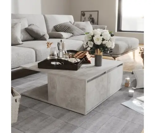 Kavos Staliukas, Betono Pilkos Spalvos, 80X80X31cm Mdp