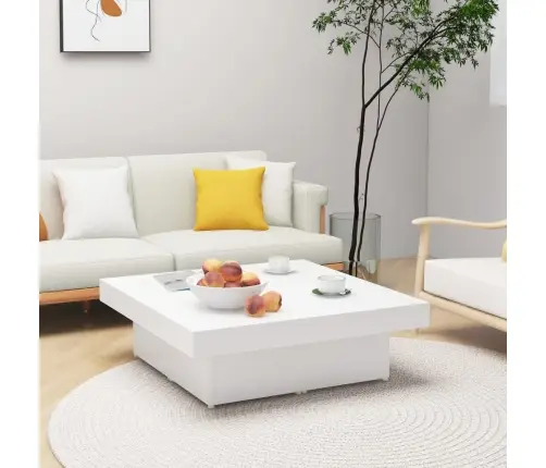 Kafijas Galdiņš, Balts, 90X90X28 Cm, Inženierijas Koks Vidaxl