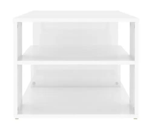 Kavos Staliukas, Baltas, 100X50X40cm Apdirbta Mediena, Blizgus Kavos Staliukas, Baltas, 100X50X40cm Apdirbta Mediena, Blizgus