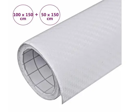 Automašīnu Plēves, 2 Gab., 3D, Baltas, 100X150 Cm + 50X150 Cm Vidaxl