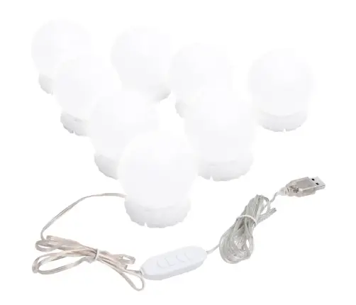 Sienas Spogulis Ar Led Spuldzēm, Kvadrātveida, Stikls Vidaxl