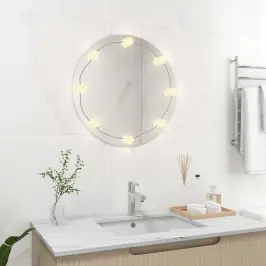 Seinapeegel Led-Tuledega, Ümar, Klaas