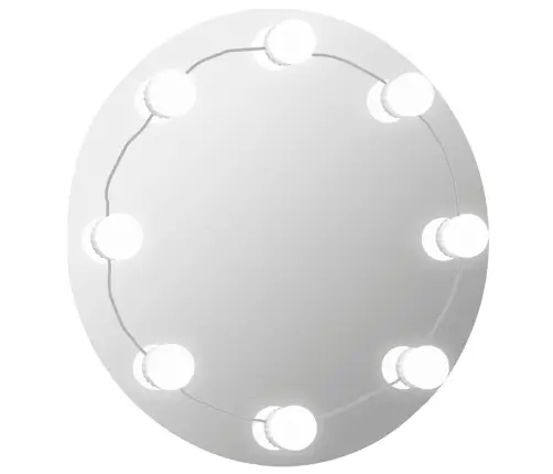 Sieninis Veidrodis Su Led Lemputėmis, Apskritas, Stiklas