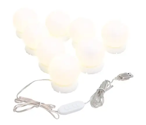 Sieninis Veidrodis Su Led Lemputėmis, Apskritas, Stiklas