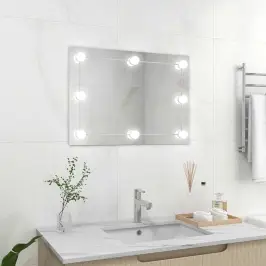 Raamitu Seinapeegel Led-Tuledega, Ristkülikukujuline, Klaas