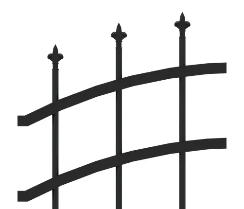 Dārza Žogs Ar Pīķiem, Melns, 140 Cm, Pulverkrāsots Tērauds Vidaxl