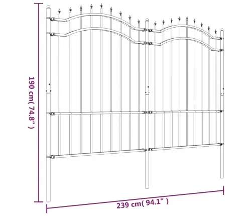 Aiapiire Odaotsaga, Must, 239 X 150 cm Pulbervärvitud Teras